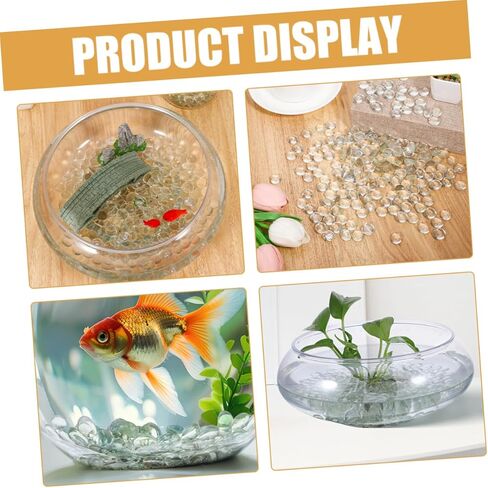 Luxshiny 200pcs Flat Glass Beads for Vases and Aquariums Clear Decorative Stones Polished Pebbles Filler for Home Decor Crafts and Garden Arrangements in Kuwait