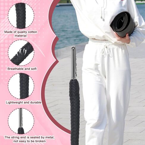 8Pcs Drawstring for Sweatpants Cord Replacement White Black Flat Wire Cord for a Hoodie with Threader Drawstrings Replacement for Shorts Pants Jackets Trunks, 1/2" x 59" in Saudi Arabia