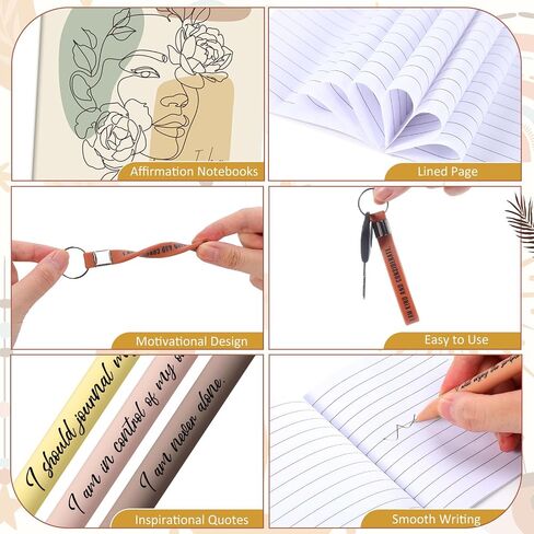 Mooliwe 24 Set Positive Affirmation Gift Set Gratitude Notebooks with Pens Keychains Small Bags Motivational Party Favors for Adult Women Coworkers Employee Group (Prayer) in Saudi Arabia