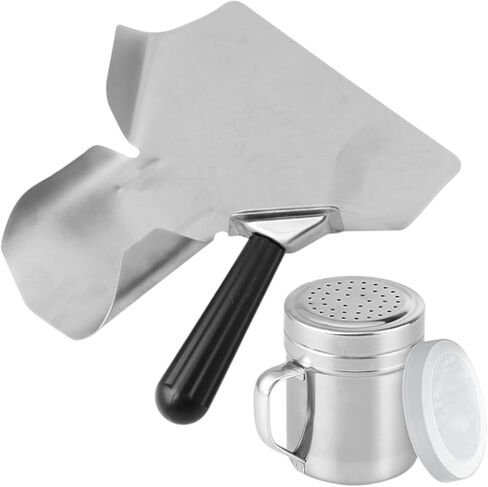 CNQLIS Popcorn Scoop and Salt Shaker, Stainless Steel Popcorn Scooper French Fry Scoop Serving Spoon for Filling Foods into Bags Boxs, Home Theater Popcorn Machine Accessories in Kuwait