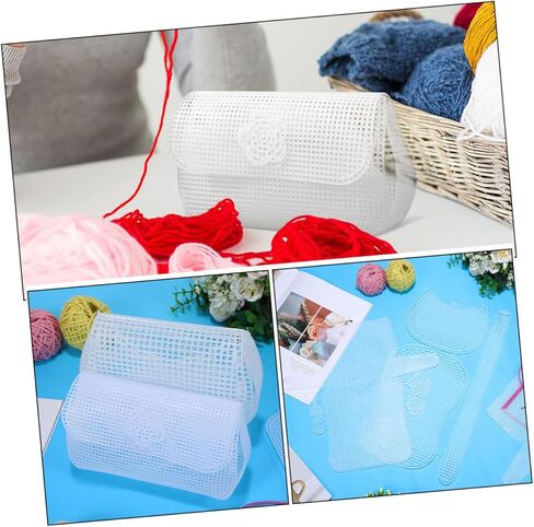 Tehaux 10sets شبكات البلاستيك شبكات القماش لصياغة DIY صياغة وسادات النسيج متعددة الوظائف لصنع أكياس التطريز والمشاريع الإبداعية خفيفة الوزن ومواد متينة in Kuwait