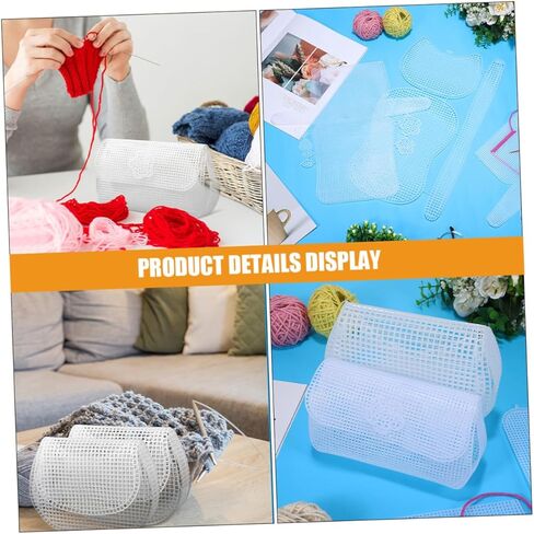 Tehaux 10sets شبكات البلاستيك شبكات القماش لصياغة DIY صياغة وسادات النسيج متعددة الوظائف لصنع أكياس التطريز والمشاريع الإبداعية خفيفة الوزن ومواد متينة in Kuwait