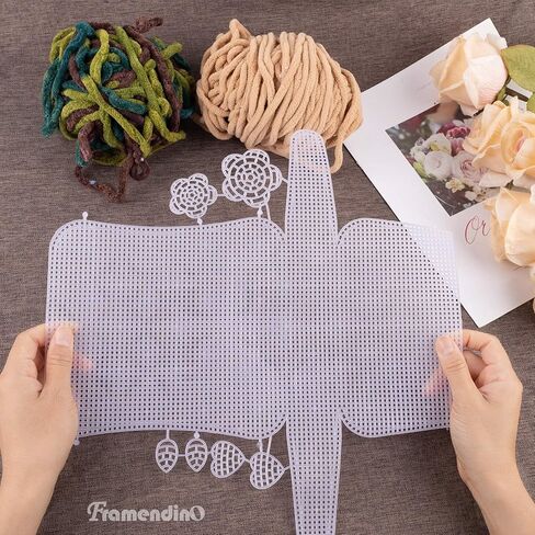 Framendino ، 6 صفائح من القماش البلاستيكي حزمة من أدوات تطريز فارغة لصنع أكياس الكروشيه DIY in Saudi Arabia