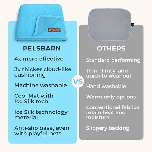 Pelsbarn Dog Cooling Mat- Ice Silk Summer Comfort, Self Cooling, Non-Slip Dog Pad, Durable & Washable, Mat for Large Dogs 65x95 cm, Support Shelter Dogs with Every Purchase (Beige) in Saudi Arabia