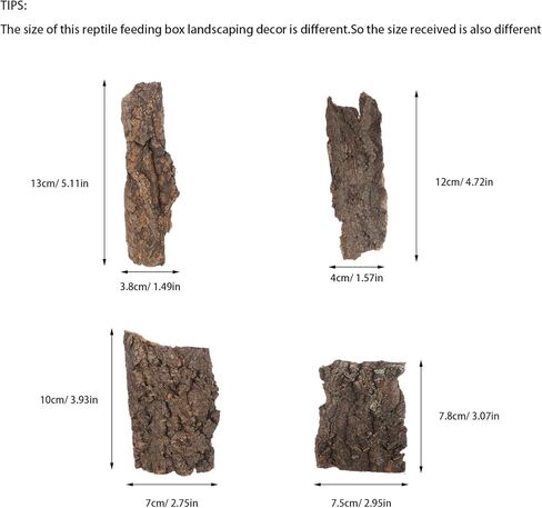 4pcs Natural Cork Bark Bits Reptile Bark Bedding Flat Cork Bedding Terrariums Substrate for Snake Spiders Bearded Dragons Frogs Tank Supplies in Saudi Arabia