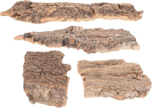 4pcs Natural Cork Bark Bits Reptile Bark Bedding Flat Cork Bedding Terrariums Substrate for Snake Spiders Bearded Dragons Frogs Tank Supplies in Saudi Arabia