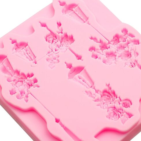 Christmas Tree Silicone Molds, Set of 2, Street Lamp Snow House Fondant Molds for Cake Decoration Clay DIY Crafts in Saudi Arabia