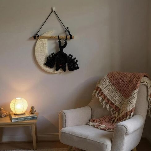 Halloween Party Macrame Wall Hangings, Handmade Boho Witchy Spooky Holiday Indoor Outdoor Decor for Haunted House, Entryway, Fireplace, Porch (2, Ghost) in Saudi Arabia