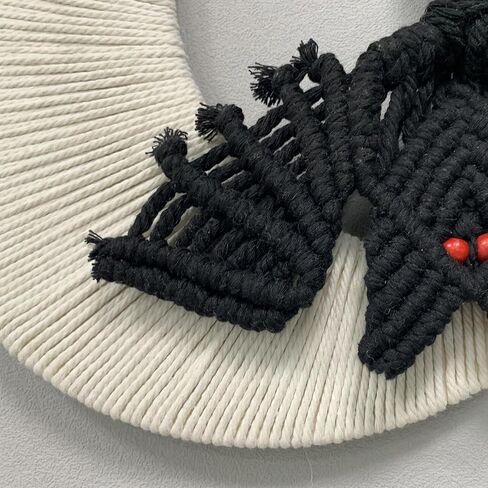 Halloween Party Macrame Wall Hangings, Handmade Boho Witchy Spooky Holiday Indoor Outdoor Decor for Haunted House, Entryway, Fireplace, Porch (2, Ghost) in Saudi Arabia