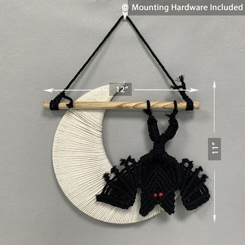 Halloween Party Macrame Wall Hangings, Handmade Boho Witchy Spooky Holiday Indoor Outdoor Decor for Haunted House, Entryway, Fireplace, Porch (2, Ghost) in Saudi Arabia