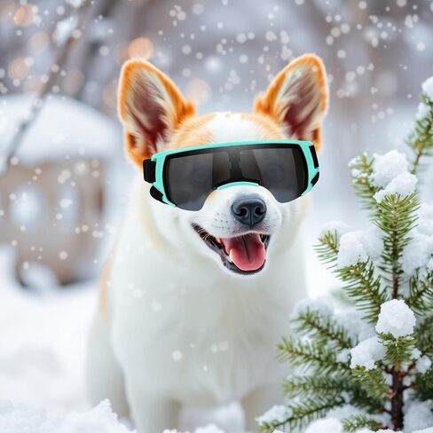 PETLESO Small Dog Goggles, Anti-UV Dog Sunglasses for Outdoor Driving Cycling Riding Hiking, Windproof Dustproof Snowproof Eye Protection, Pet Eye Wear with Adjustable Strap, Silver in Saudi Arabia