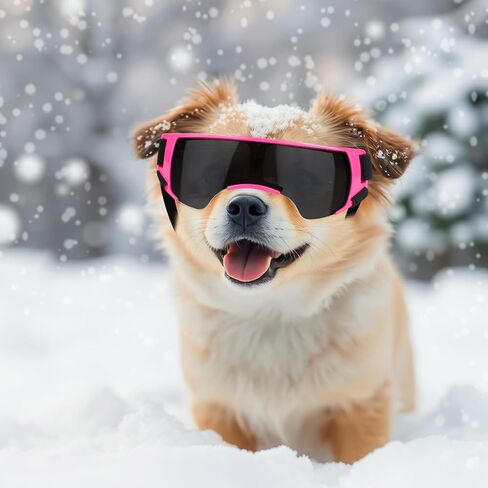 PETLESO Small Dog Goggles, Anti-UV Dog Sunglasses for Outdoor Driving Cycling Riding Hiking, Windproof Dustproof Snowproof Eye Protection, Pet Eye Wear with Adjustable Strap, Silver in Kuwait