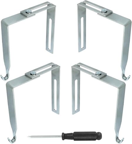 4 Packs Adjustable Cubicle Hanger, Wall Hooks Metal Universal Door Hangers with Screwdriver Fit 1-3/8" to 3-1/2" for Hats, Clothes and Bags(White) in Saudi Arabia