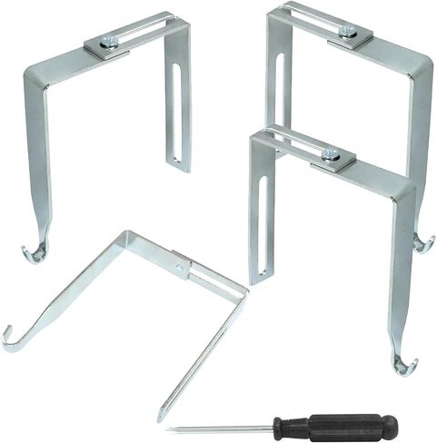 4 Packs Adjustable Cubicle Hanger, Wall Hooks Metal Universal Door Hangers with Screwdriver Fit 1-3/8" to 3-1/2" for Hats, Clothes and Bags(White) in Saudi Arabia