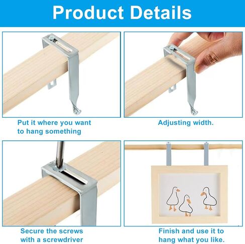 4 Packs Adjustable Cubicle Hanger, Wall Hooks Metal Universal Door Hangers with Screwdriver Fit 1-3/8" to 3-1/2" for Hats, Clothes and Bags(White) in Saudi Arabia