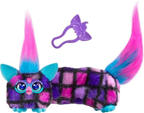 Furby DJ Furblets Dis-Co-Dazz Mini Electronic Plush Toy مع مؤثرات صوتية مضحكة ومضحكة ، تتحدث Furbish و Pink و Purple و Black in Kuwait