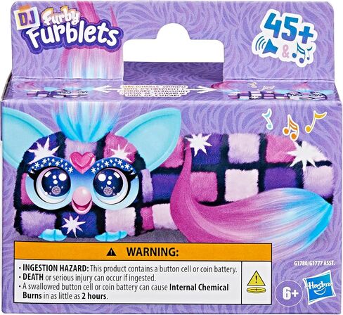 Furby DJ Furblets Dis-Co-Dazz Mini Electronic Plush Toy مع مؤثرات صوتية مضحكة ومضحكة ، تتحدث Furbish و Pink و Purple و Black in Kuwait