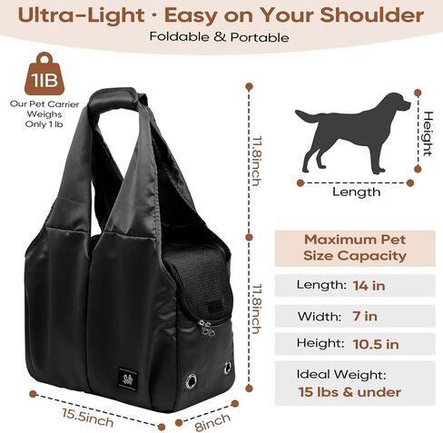 Dog Purse Carrier for Small Dogs, Cats, and Puppies – Soft-Sided Travel Pet Tote Bag with 4 Large Pockets, Foldable, Lightweight, Fits Pets up to 15 lbs, for Travel, Outings (Beige) in Saudi Arabia