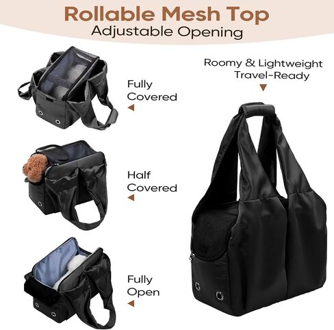 Dog Purse Carrier for Small Dogs, Cats, and Puppies – Soft-Sided Travel Pet Tote Bag with 4 Large Pockets, Foldable, Lightweight, Fits Pets up to 15 lbs, for Travel, Outings (Beige) in Saudi Arabia