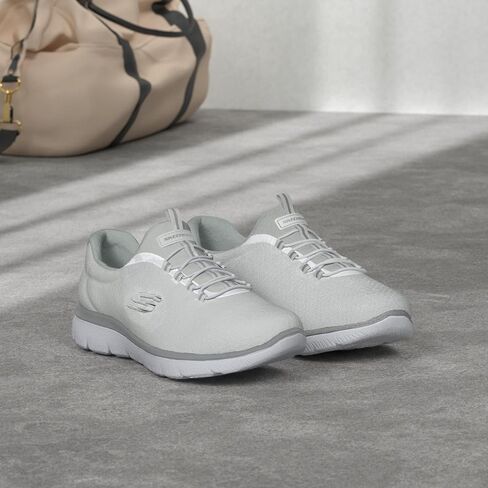 Skechers womens Summits Sneaker, White/Silver, 5 US in Saudi Arabia