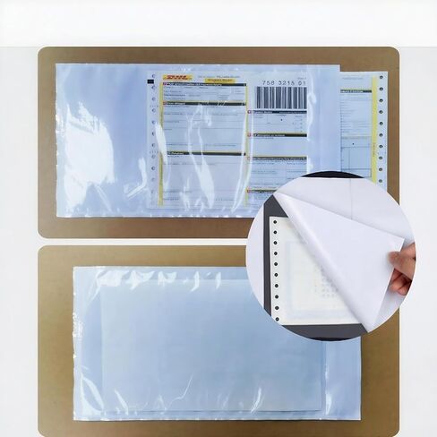 200pcs 9.5 "× 12" مظاريف قائمة التعبئة ذاتية اللصق ، ملصقات بريدية واضحة للمغلف ، أكياس شحن مضادة للماء من البلاستي in Kuwait