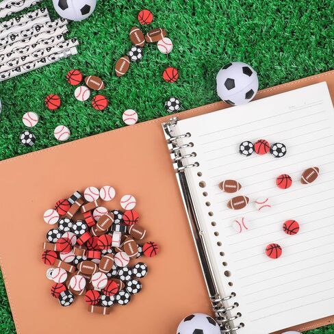 200PCs Sports Ball Mini Erasers Soccer Basketball Football Baseball Pencil Erasers Bulk for Classroom Gift Rewards Student Prizes Sport Party Favor (Sports Ball) in Kuwait