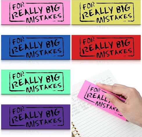 Yexiya 6 Pcs Jumbo Gaint Erasers Bulk 5.5 Inch Large Eraser for Really Big Mistakes Big Pencil Rubber 6 Colors for Students Back to School Stationery Supplies Joke Gag Gift for Work and School Party in Saudi Arabia