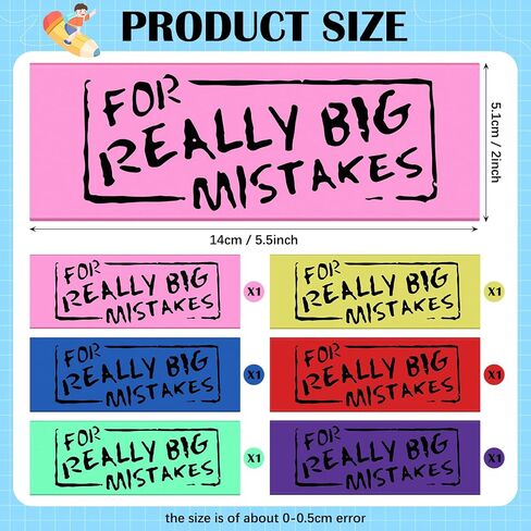 Yexiya 6 Pcs Jumbo Gaint Erasers Bulk 5.5 Inch Large Eraser for Really Big Mistakes Big Pencil Rubber 6 Colors for Students Back to School Stationery Supplies Joke Gag Gift for Work and School Party in Saudi Arabia