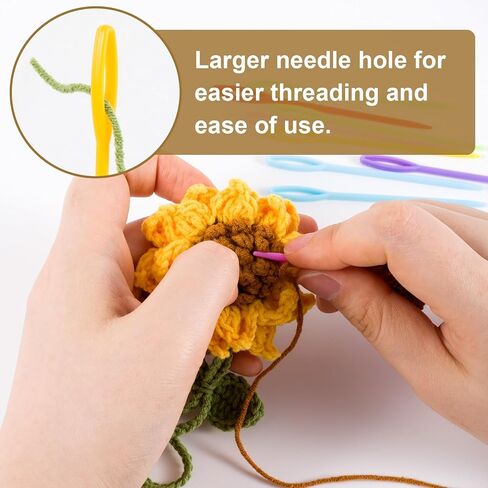 Alpinleux 20 Pcs 3.54'' Yarn Needle, Needle Threaders for Hand Sewing, Plastic Tapestry Needle, Large Eye Crochet Needle, Darning Needles for Yarn, Sewing (Multiple Colors) in Saudi Arabia