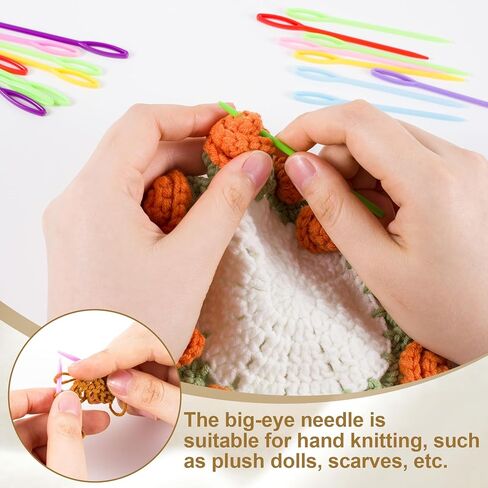 Alpinleux 20 Pcs 3.54'' Yarn Needle, Needle Threaders for Hand Sewing, Plastic Tapestry Needle, Large Eye Crochet Needle, Darning Needles for Yarn, Sewing (Multiple Colors) in Saudi Arabia