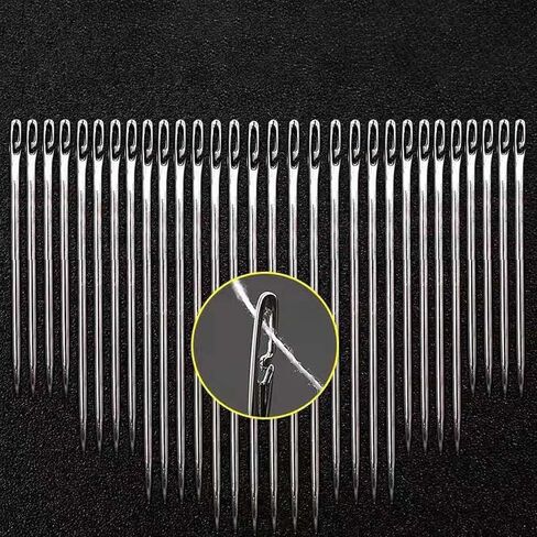 30pcs Self Threading Sewing Needles with Wooden Case for DIY Projects in Saudi Arabia