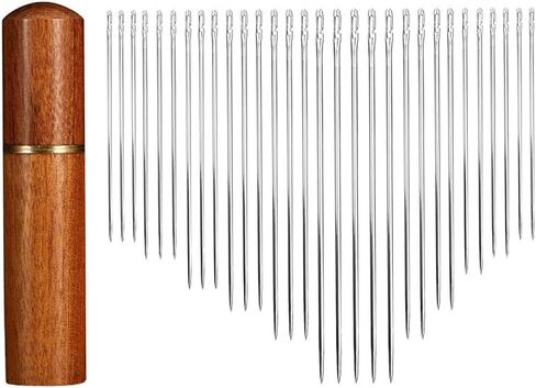 30pcs Self Threading Sewing Needles with Wooden Case for DIY Projects in Saudi Arabia