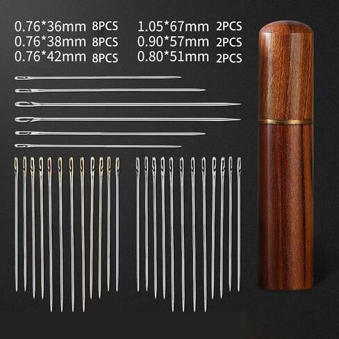 30pcs Self Threading Sewing Needles with Wooden Case for DIY Projects in Saudi Arabia
