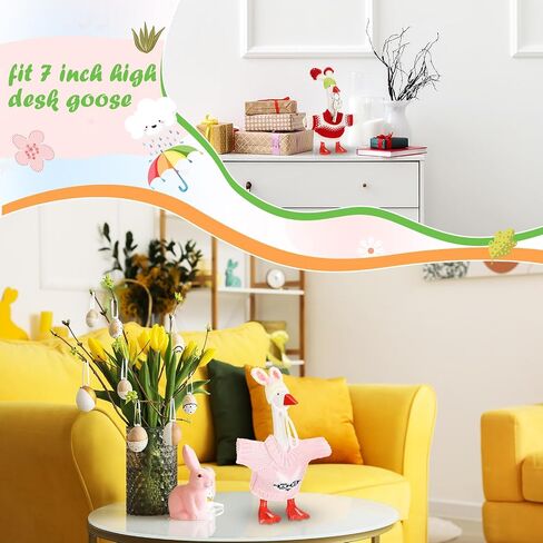 4 Set 7 Inch Mini Desk Goose Knitted Outfits Magnetic Goose Key Holder Multiple Colors Clothes for Magnetic Duck Statue Desk Key Holder Decor in Kuwait