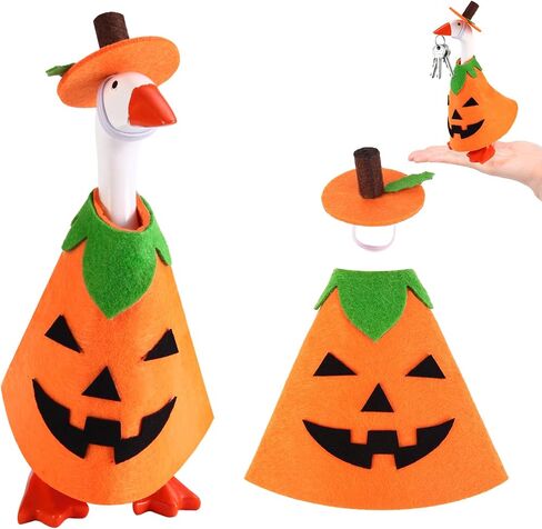 Halloween Desk Goose Outfits, Halloween Goose Pumpkin Costume Fall Mini Desk Geese Clothes Desk Geese Accessories for 7 Inch Magnetic Goose Statue in Saudi Arabia