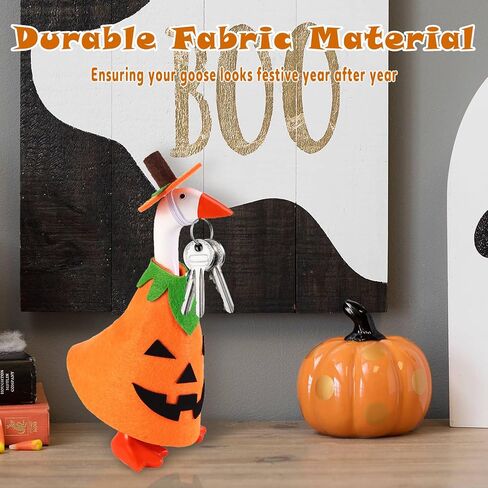 Halloween Desk Goose Outfits, Halloween Goose Pumpkin Costume Fall Mini Desk Geese Clothes Desk Geese Accessories for 7 Inch Magnetic Goose Statue in Saudi Arabia