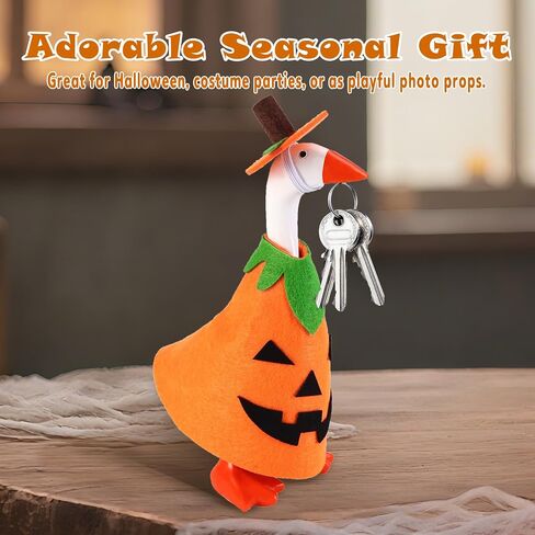Halloween Desk Goose Outfits, Halloween Goose Pumpkin Costume Fall Mini Desk Geese Clothes Desk Geese Accessories for 7 Inch Magnetic Goose Statue in Saudi Arabia