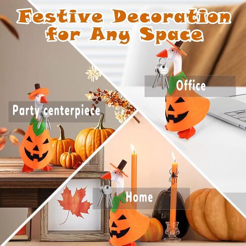 Halloween Desk Goose Outfits, Halloween Goose Pumpkin Costume Fall Mini Desk Geese Clothes Desk Geese Accessories for 7 Inch Magnetic Goose Statue in Saudi Arabia