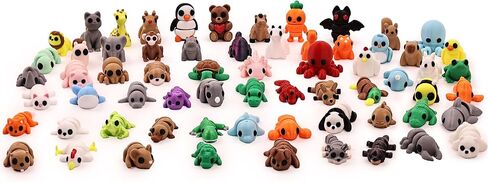 40 PCS 3D Printed Animal Figurines, Flexible Articulated Animal Figurines, Classroom Reward, Party Favor, Fidget Toys, Mini Car Decor, Gifts for Girls and Boys, Office Desk Pets, Birthday Gifts in Saudi Arabia