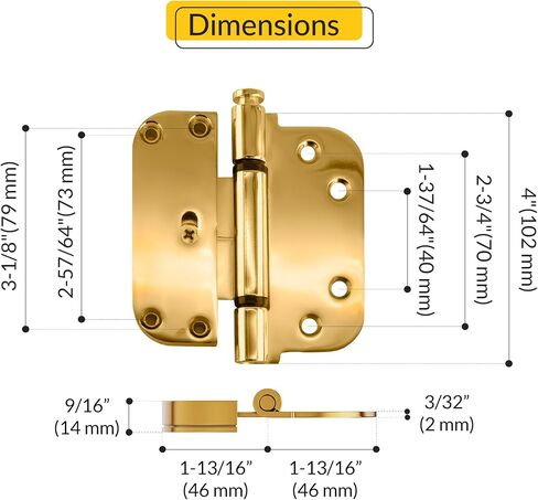 Brixwell 56-223pb Adjustable Guide Hinge Polished Brass in Saudi Arabia