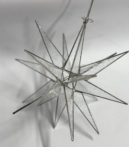 Moravian Star Tree Topper Stained Glass Christmas 18 Point Bethlehem Star 10" Glue Chip Glass in Saudi Arabia