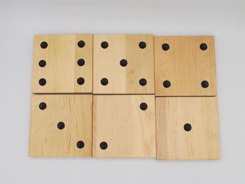 Handmade wooden drink coasters 6 piece Dice design in Saudi Arabia