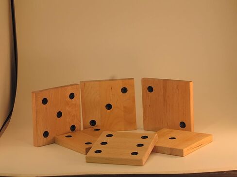 Handmade wooden drink coasters 6 piece Dice design in Saudi Arabia