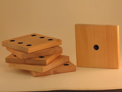 Handmade wooden drink coasters 6 piece Dice design in Saudi Arabia