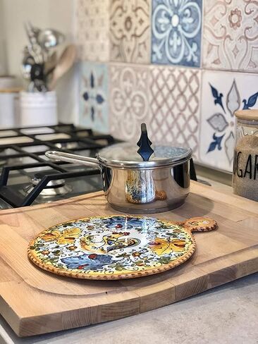 Ceramiche Parrini - إيطالية السيراميك الفنية أواني المطبخ أدوات المطبخ Trivet Tile Pottery Collection Rooster Montelupo مصنوعة في إيطاليا توسكاني فلورنسا in Saudi Arabia