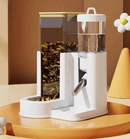 2-في 1 وحدة تغذية حيوانات صغيرة وموزعة المياه مجموعة حاوية طعام أوتوماتيكية مع عدم وجود زجاجة ماء بالتنقيط للهامستر ، وخنازير غينيا ، والأرانب ، والحيوانات الأليفة الصغيرة-محطة تغذية نظيفة سهلة in Kuwait