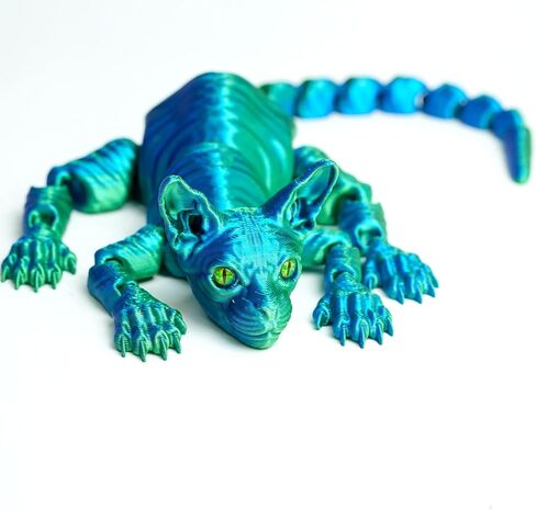 3D Printed Konigs Rex Cat Ornament,Articulated Hairless cat Models,Flexible Joint Figurines, 3D Printing Stuff Cheap,Surprise Fantasy Gifts (RYB) in Saudi Arabia
