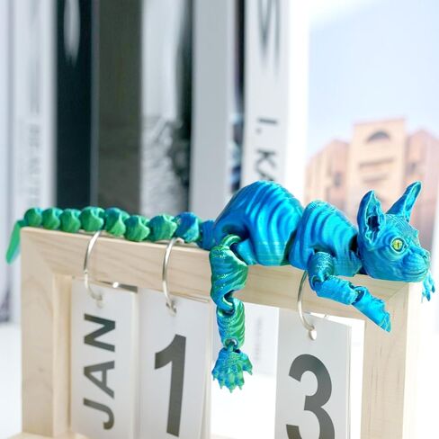 3D Printed Konigs Rex Cat Ornament,Articulated Hairless cat Models,Flexible Joint Figurines, 3D Printing Stuff Cheap,Surprise Fantasy Gifts (RYB) in Saudi Arabia