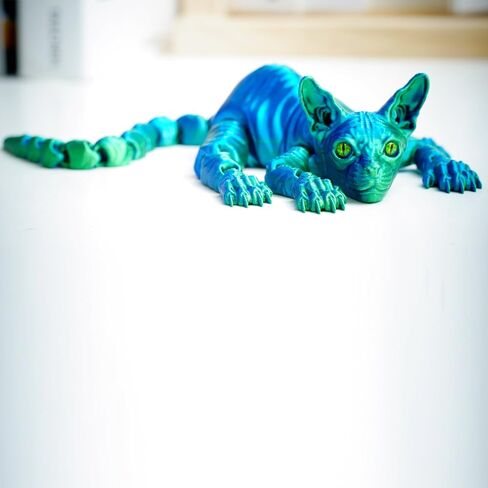 3D Printed Konigs Rex Cat Ornament,Articulated Hairless cat Models,Flexible Joint Figurines, 3D Printing Stuff Cheap,Surprise Fantasy Gifts (RYB) in Saudi Arabia