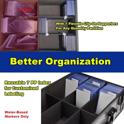 صندوق تخزين بطاقات محمول قابل للقفل مع قفل مفتاح مع مقبض وحزام الكتف لعملية التحميل والبطاقة المتدرجة وجمع الرياضة والتخزين والتداول in Kuwait